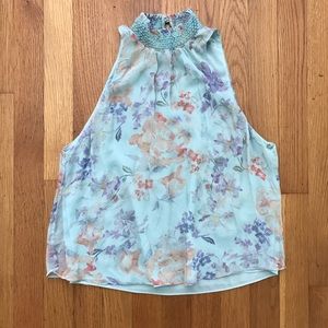 Alice + Olivia floral high neck top